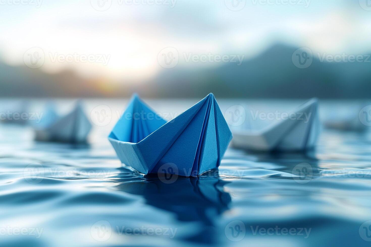 Origami Boats on Water photo