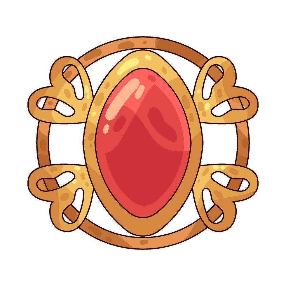 ruby brooch illustration vector
