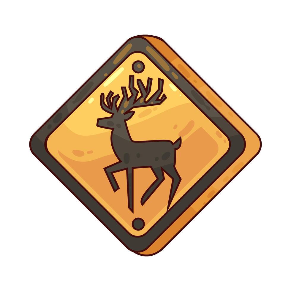 Deer Crossing Sign vector