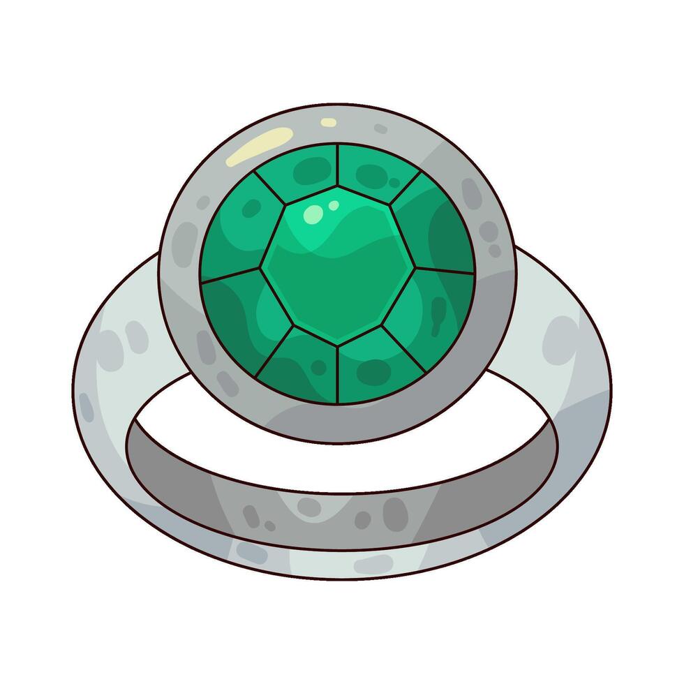 Emerald rings illustration vector