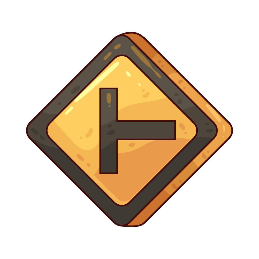 T-Intersection Sign illustration vector