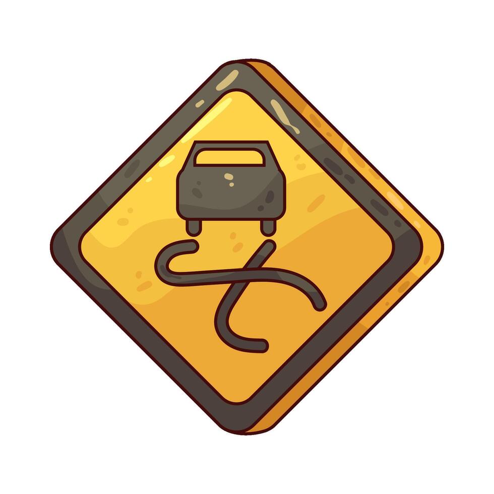 Slippery Road Sign vector
