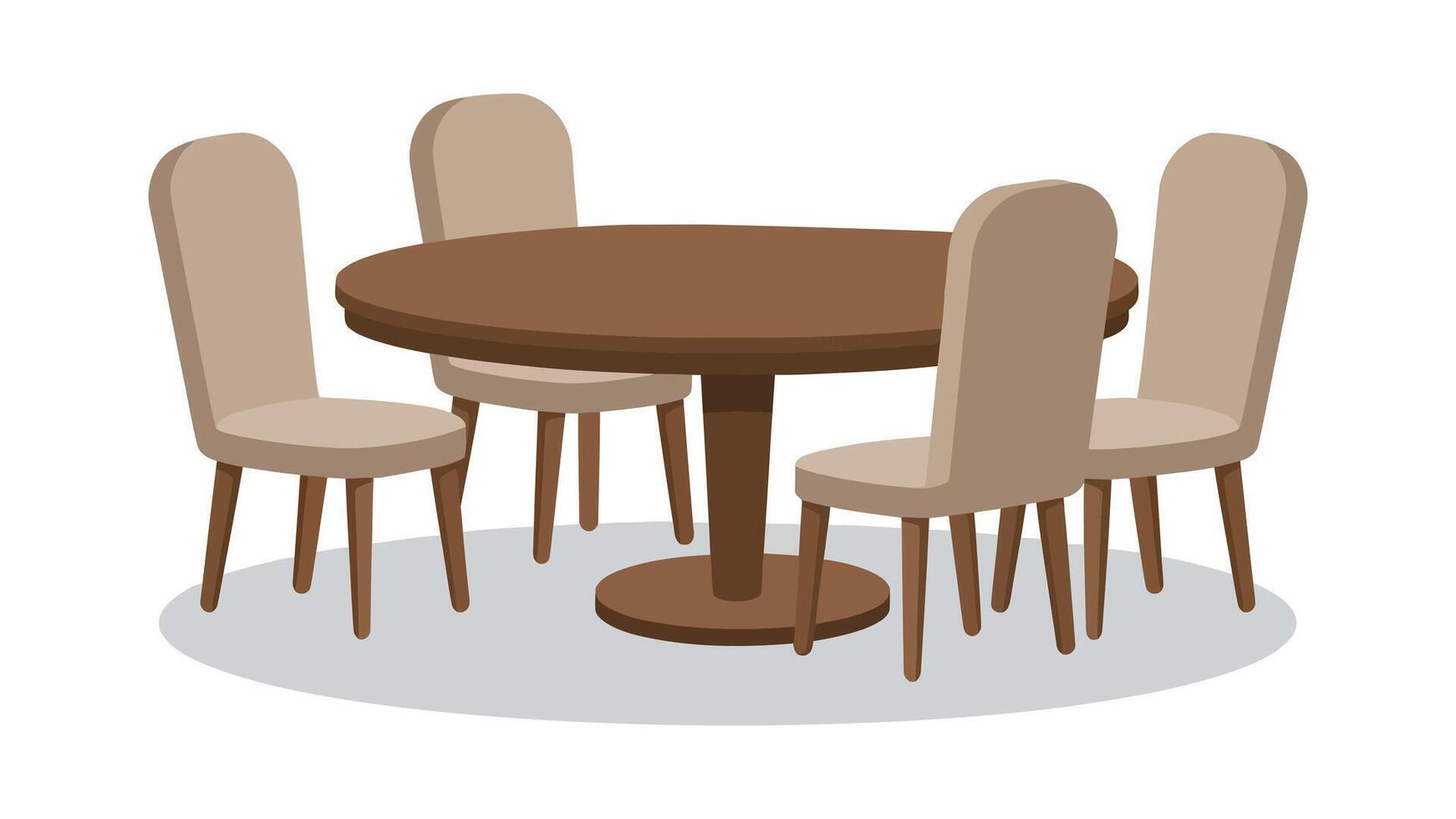 Minimalist Empty Dining Table and Chair Illustration vector