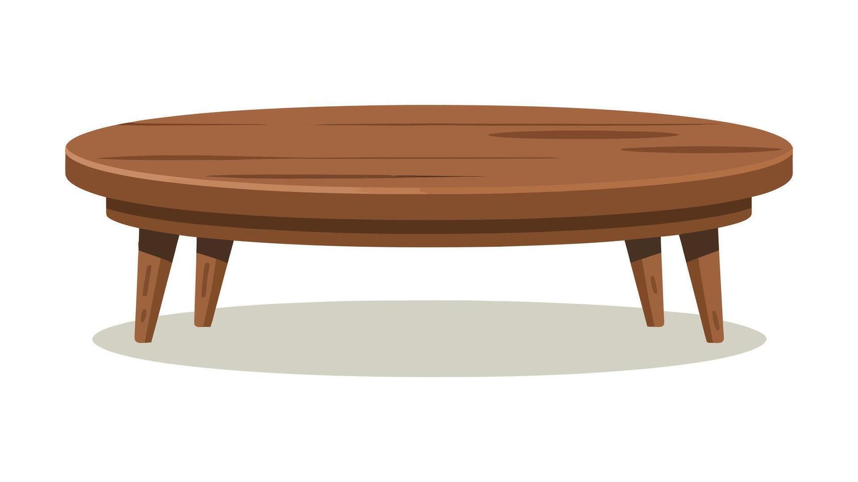 wooden coffee table with legs illustration vector