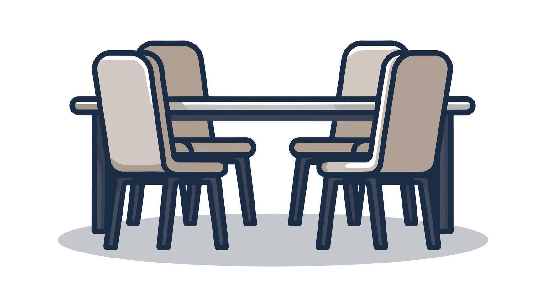 a dining table and chairs with a white background vector