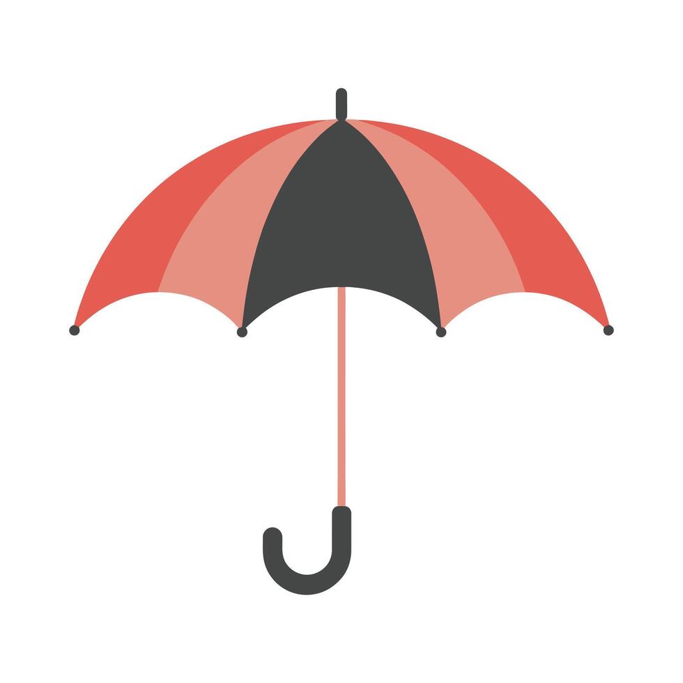 an umbrella with red and black stripes vector