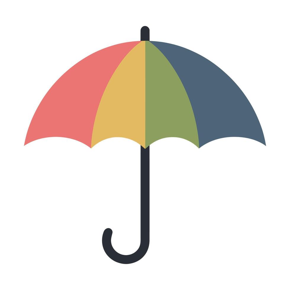 an umbrella with a rainbow colored handle vector