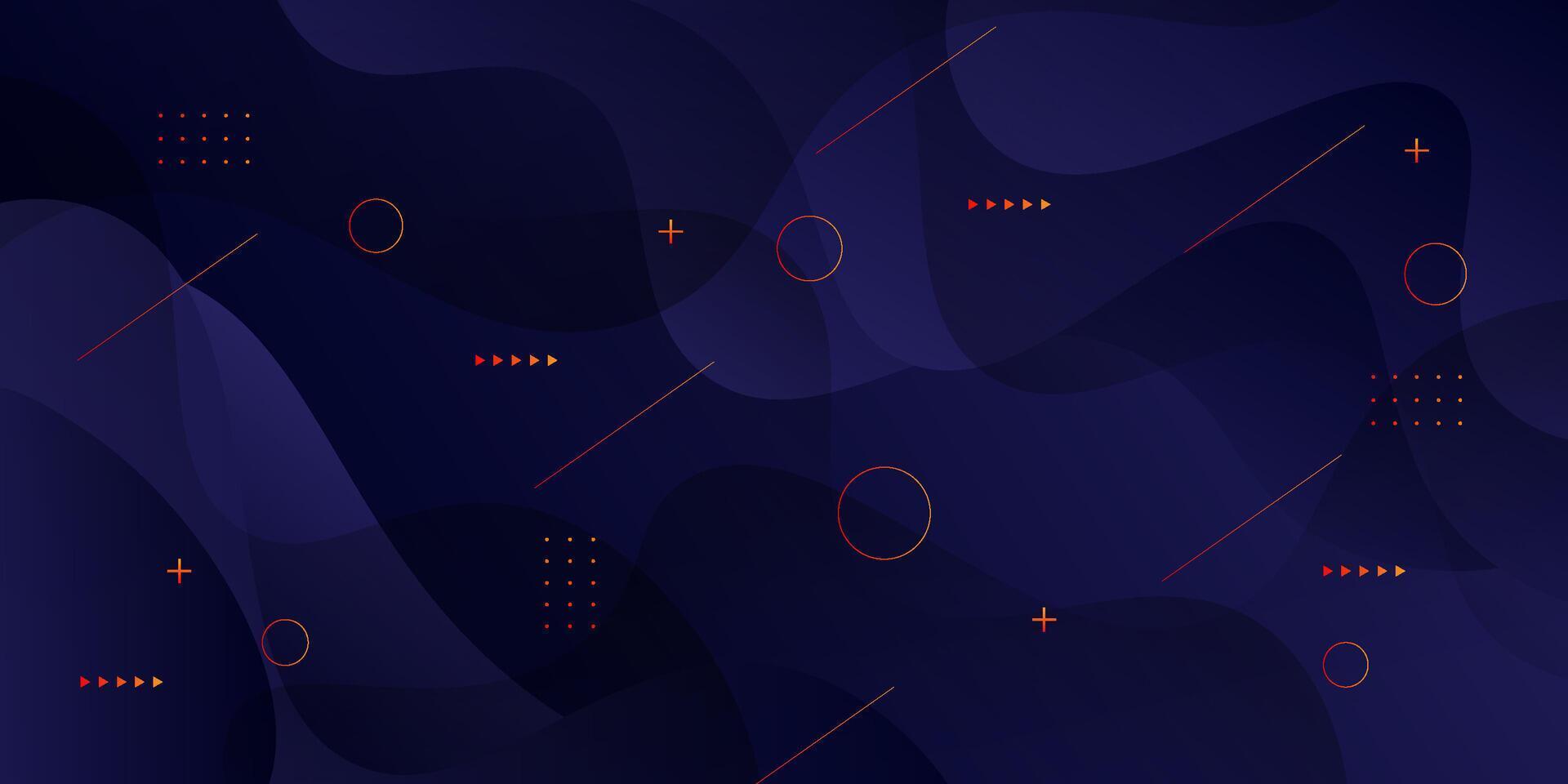 Dark blue abstract geometric 3D background. Blue elements with wave gradient pattern. Dynamic shape composition. Eps10 vector