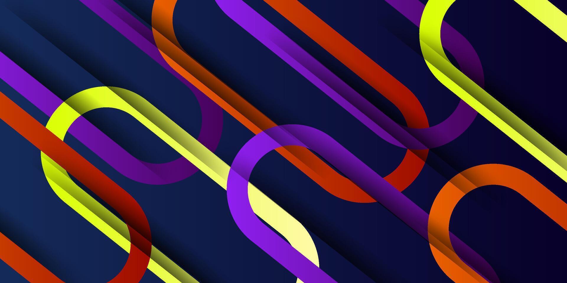 Bright purple and orange geometric square line business banner design. Creative banner design with overlapping shapes and lines as template. Simple bright horizontal banner. Eps10 vector