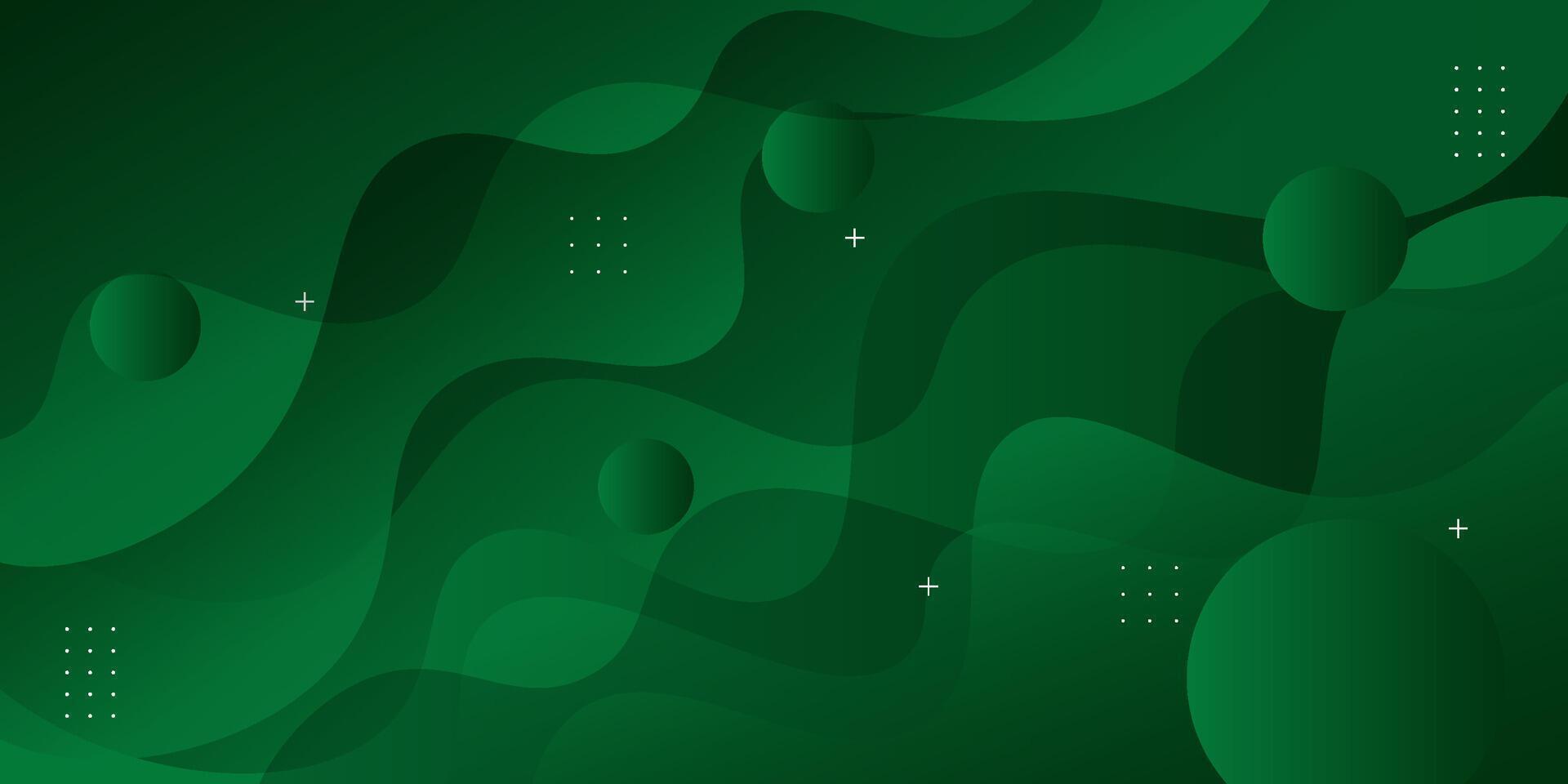 Dark green wave background with simple line shapes and patterns. Simple green wave design. Modern geometric shape concept. eps10 vector