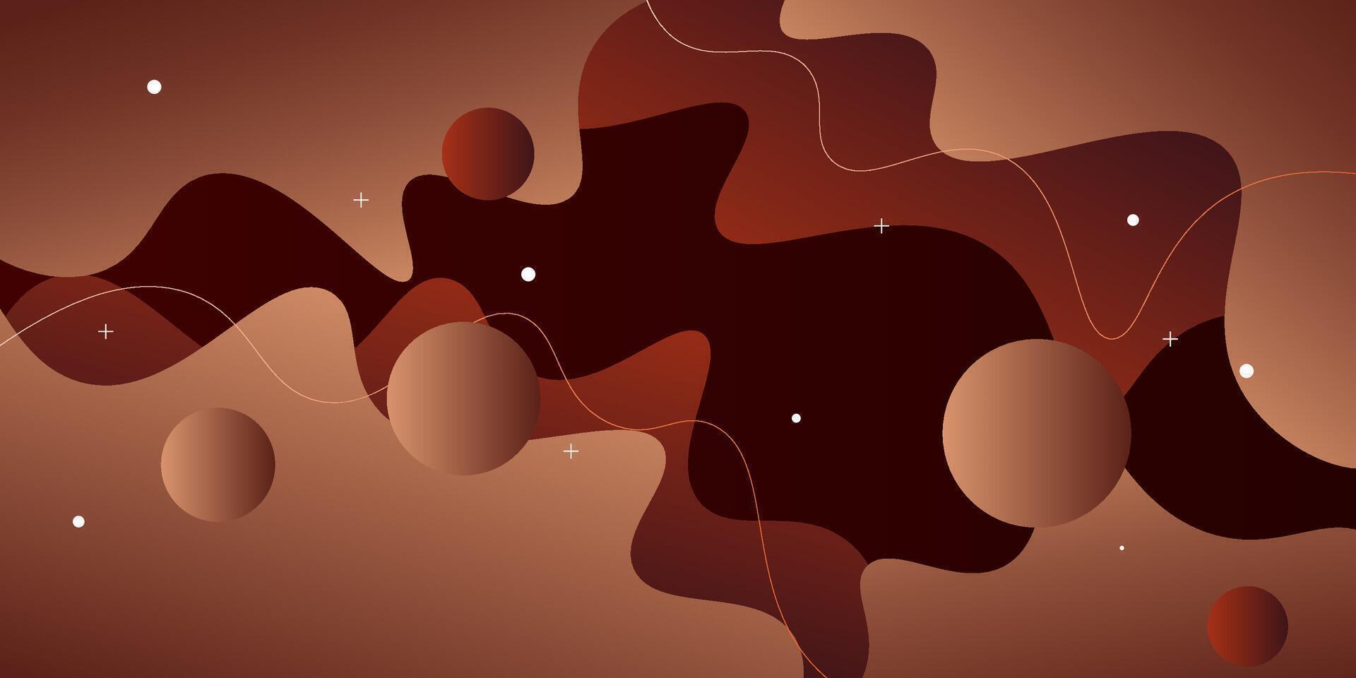 Liquid gradient elements for minimalist banners, logos and social media posts. Futuristic trendy dynamic elements. Background with modern concept brown wave shapes. eps10 vector