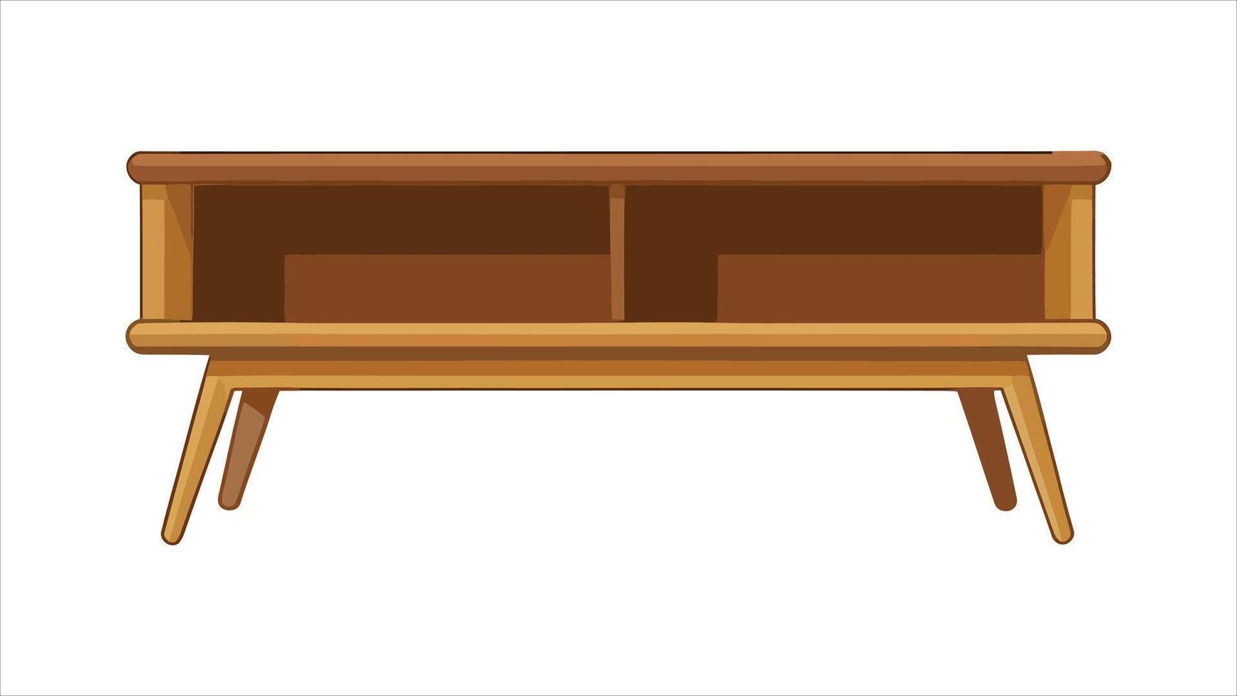 a wooden side table with two shelves vector