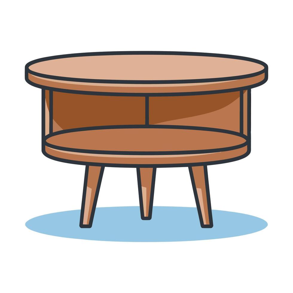Minimalist Wooden End Table Illustration vector