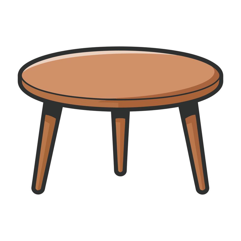 a wooden table with a small stool on top vector