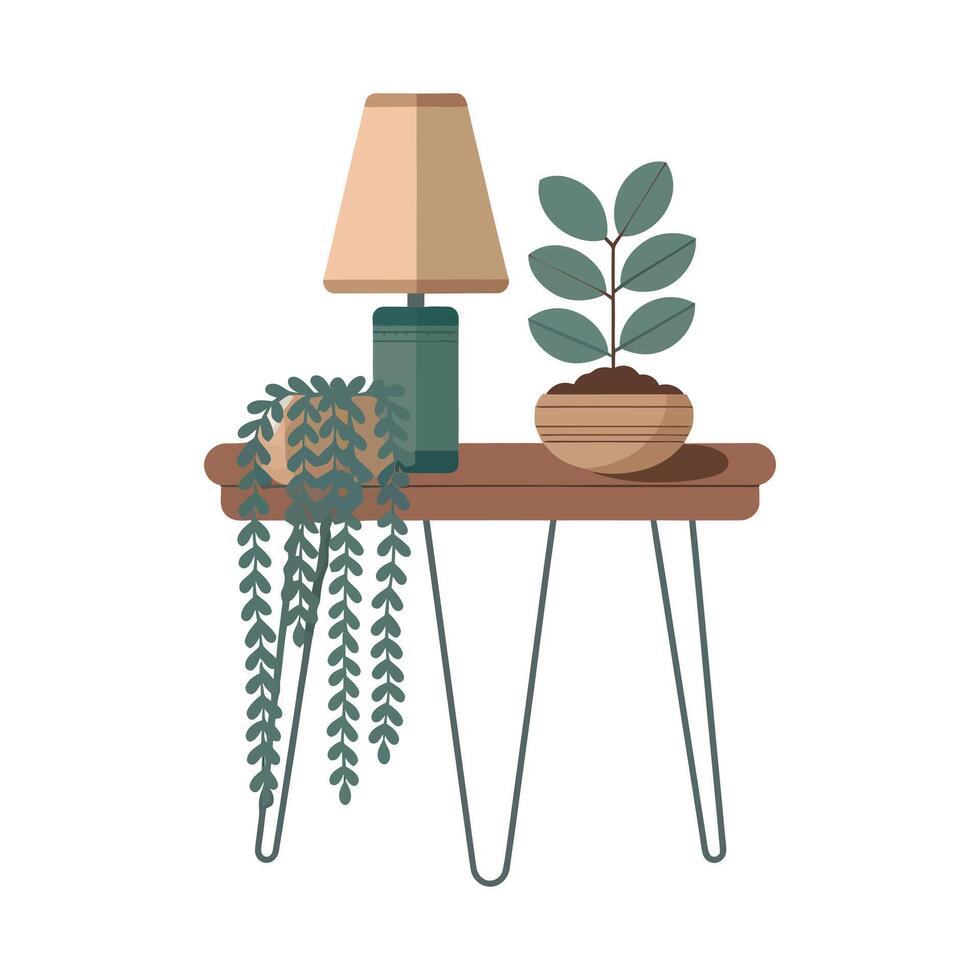 Round side table illustration on white background vector