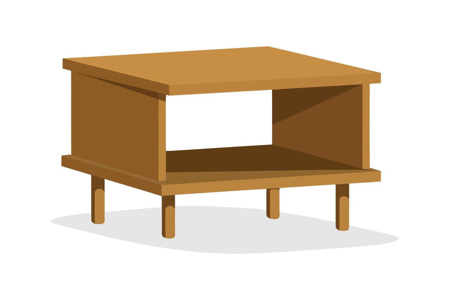 wooden side table with shelf illustration vector