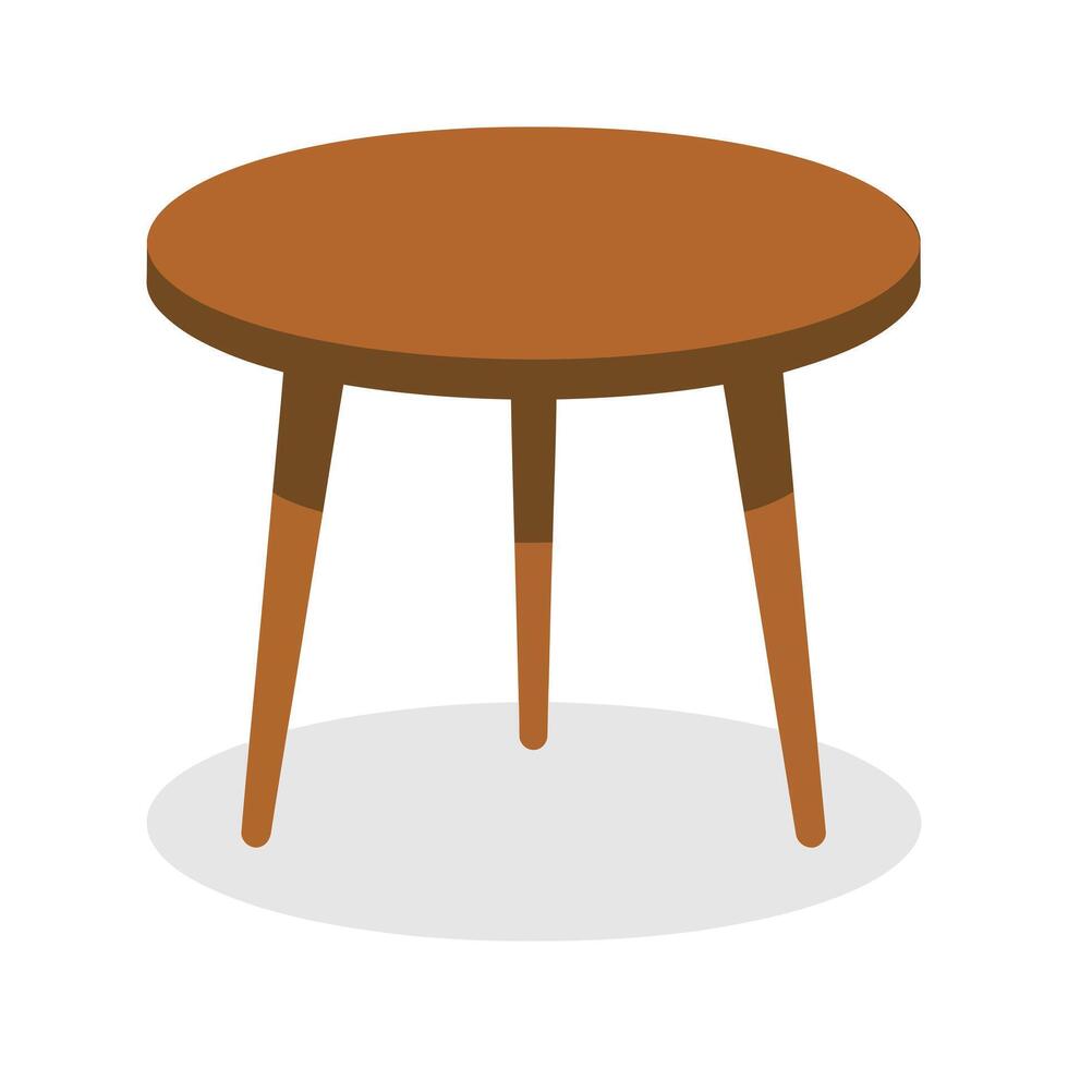 a small table with a wooden base vector