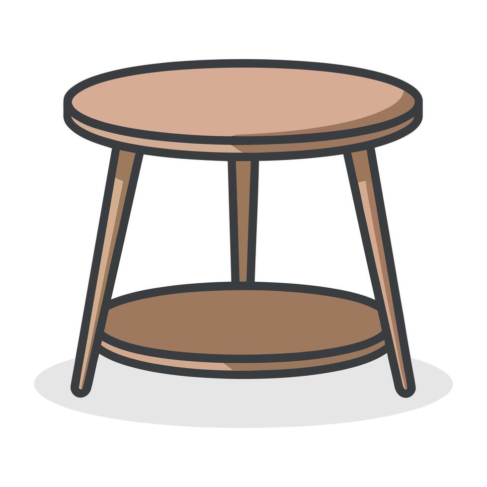 a small table with a shelf on top vector
