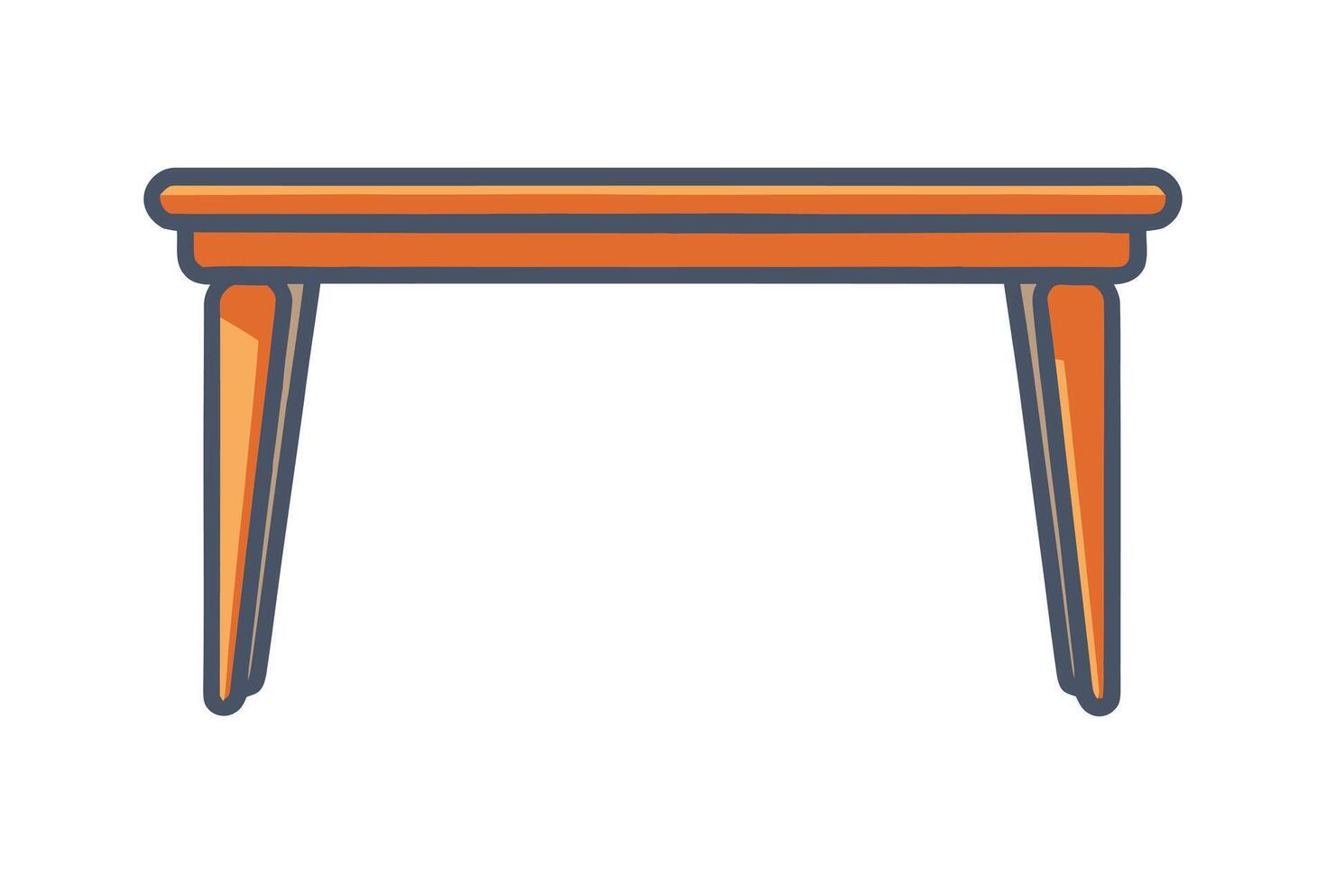 a table with a wooden top and legs vector