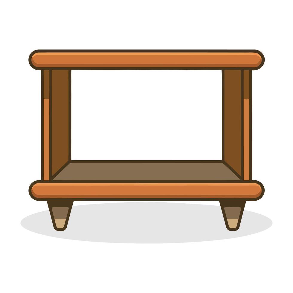 wooden table with a shelf illustration design vector