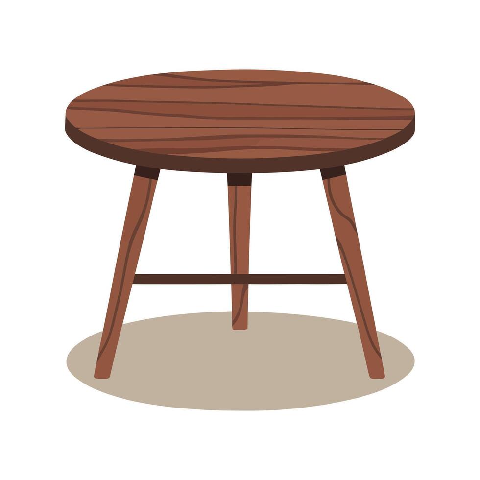 wooden table with legs on white background illustration vector