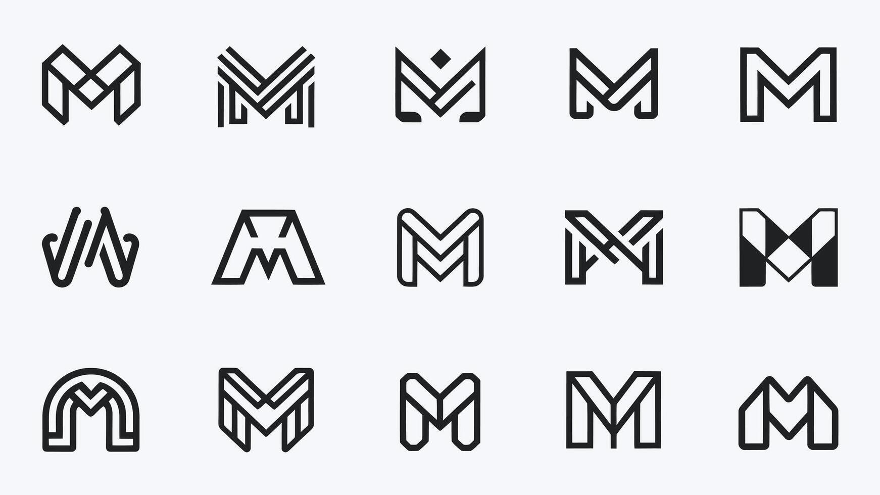 a set of different letter m vector
