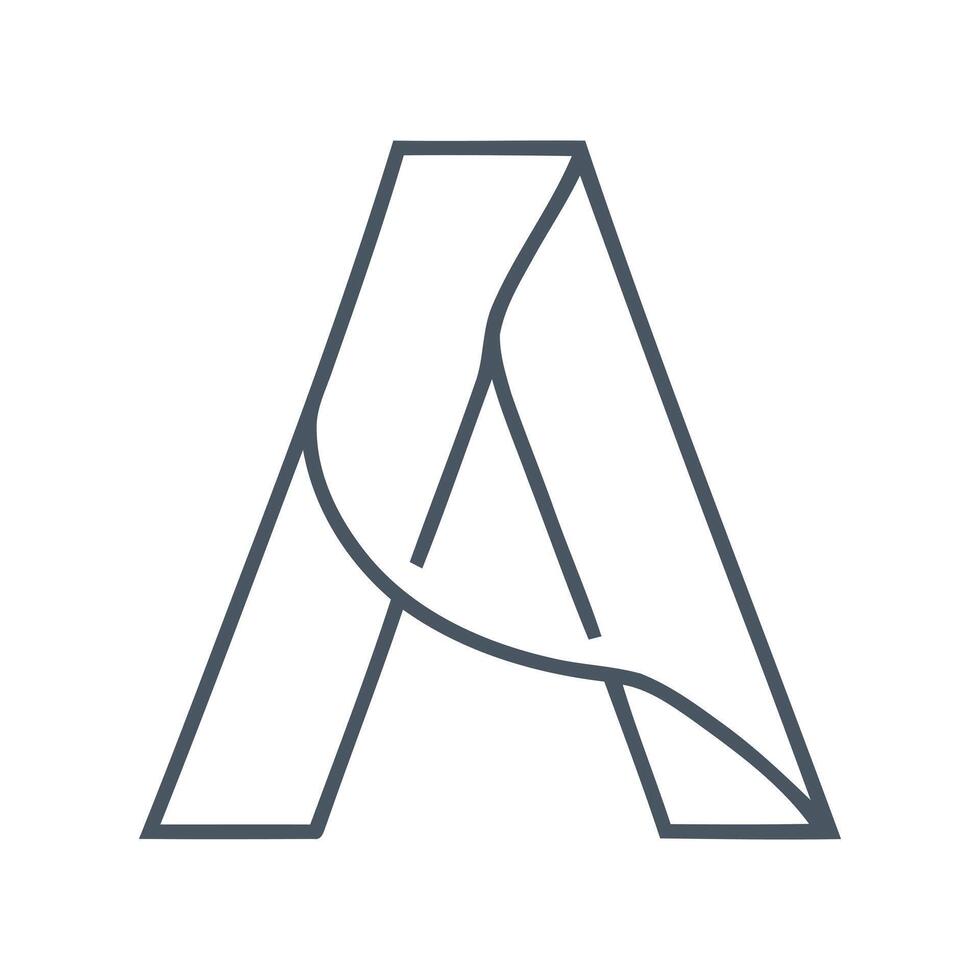 a letter a logo with a curved line vector