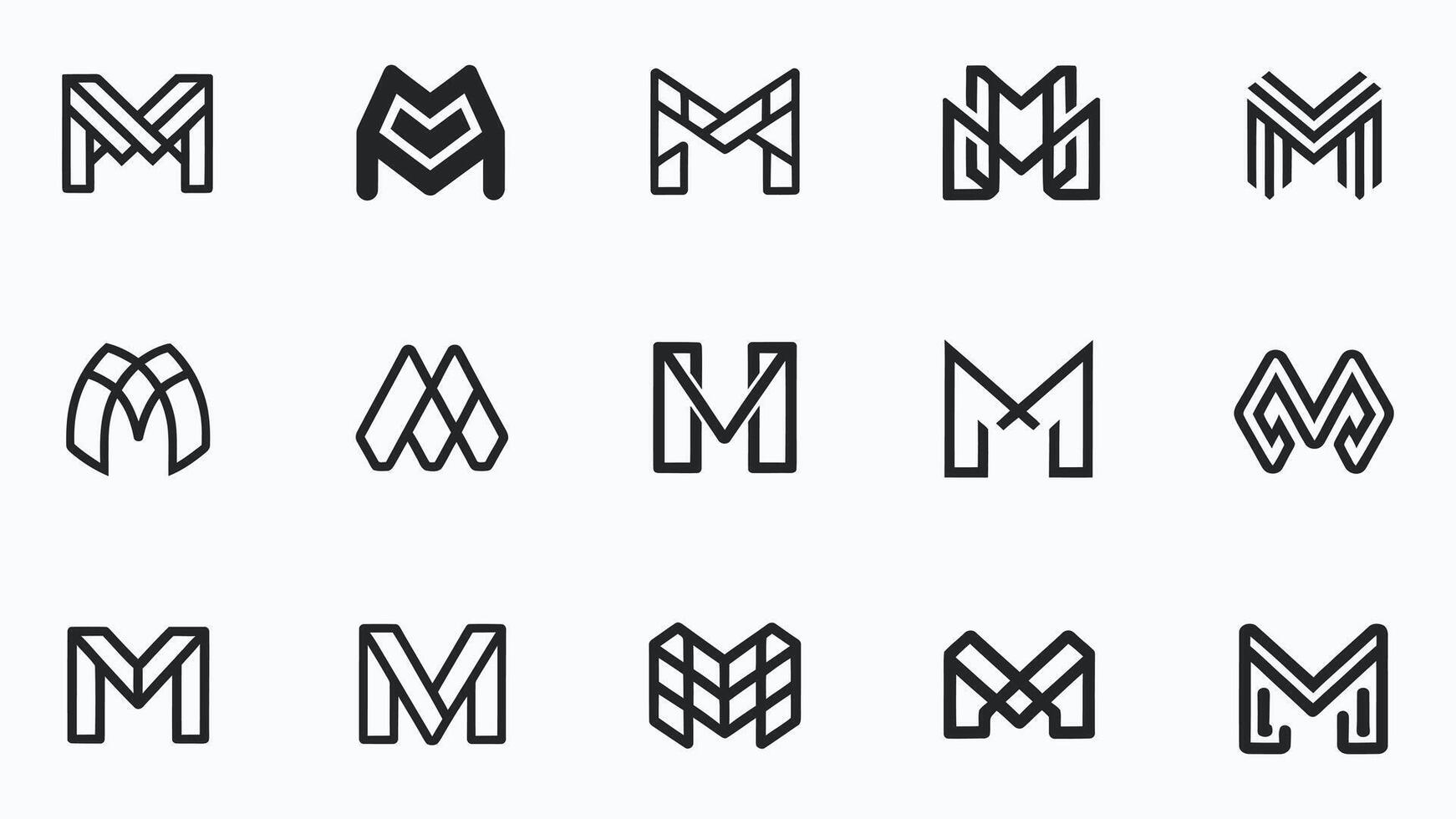 a set of different letter m's vector