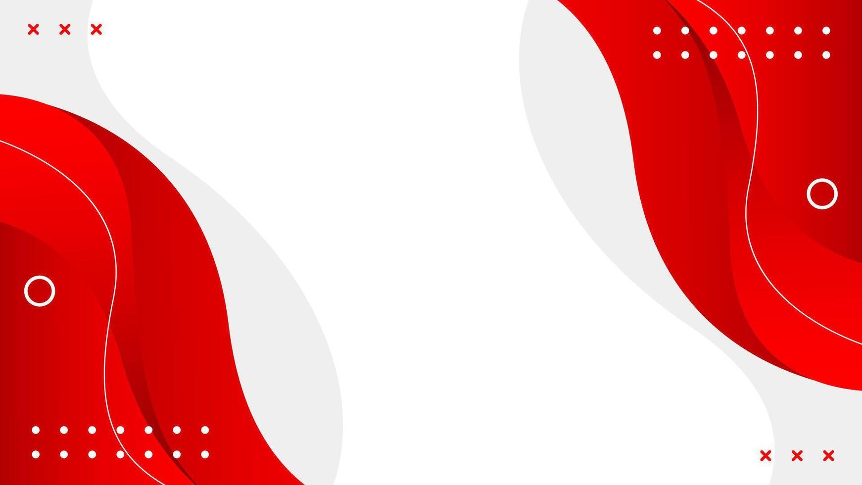 Modern red fluid wave background with geometric shapes, abstract wallpaper vector