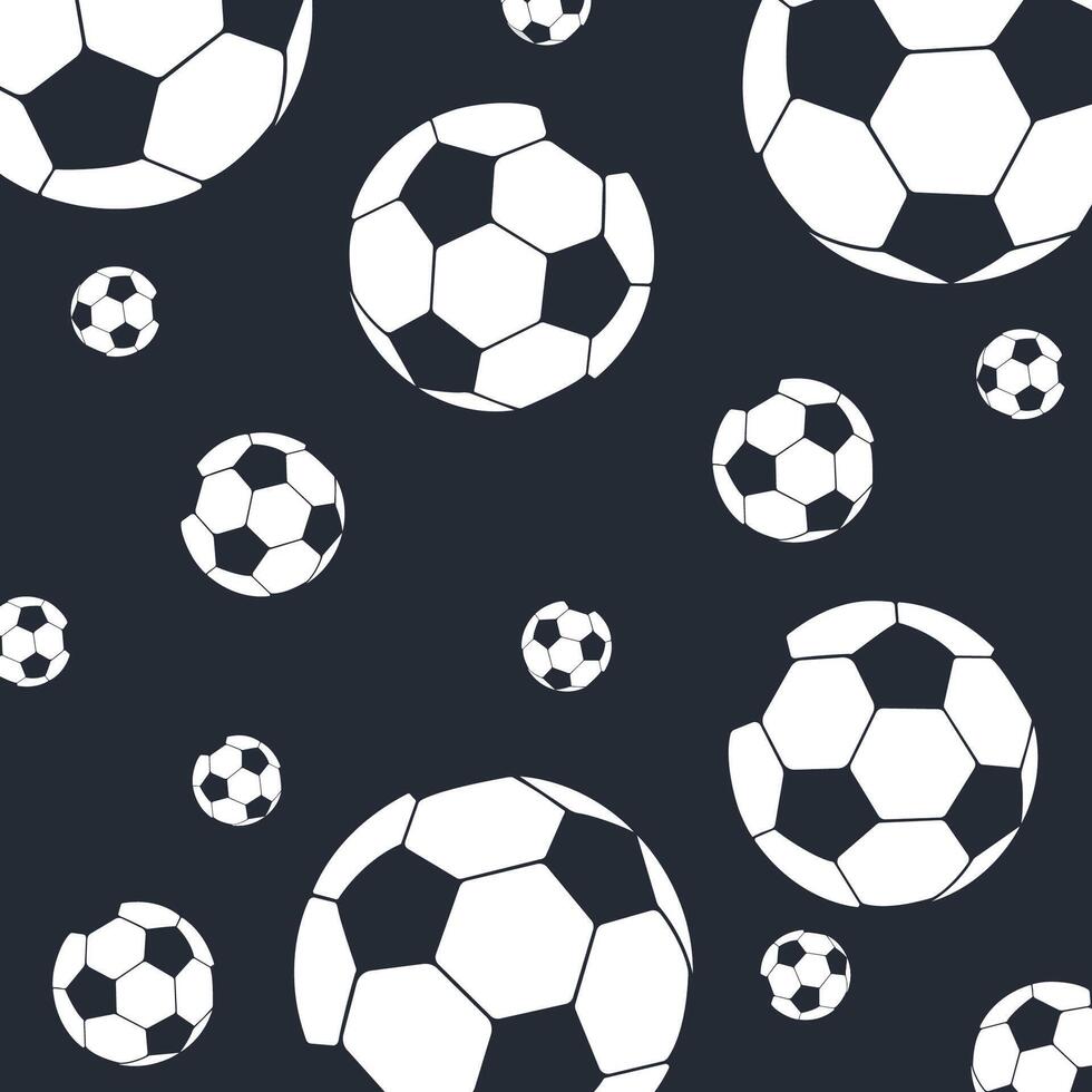 Football balls on a dark background. The concept of sports, competitions, active lifestyle. vector