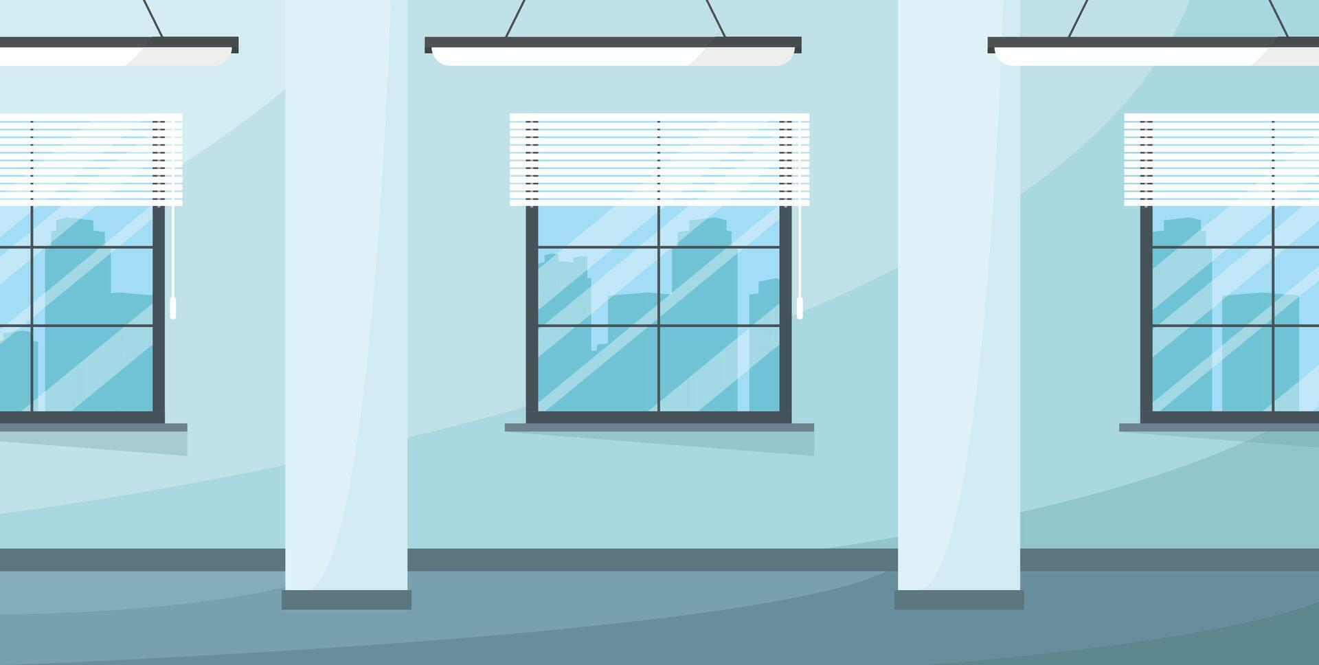 Empty office interior. Commercial real estate. Studio, medical center, bank, agency. Rent, sale. vector