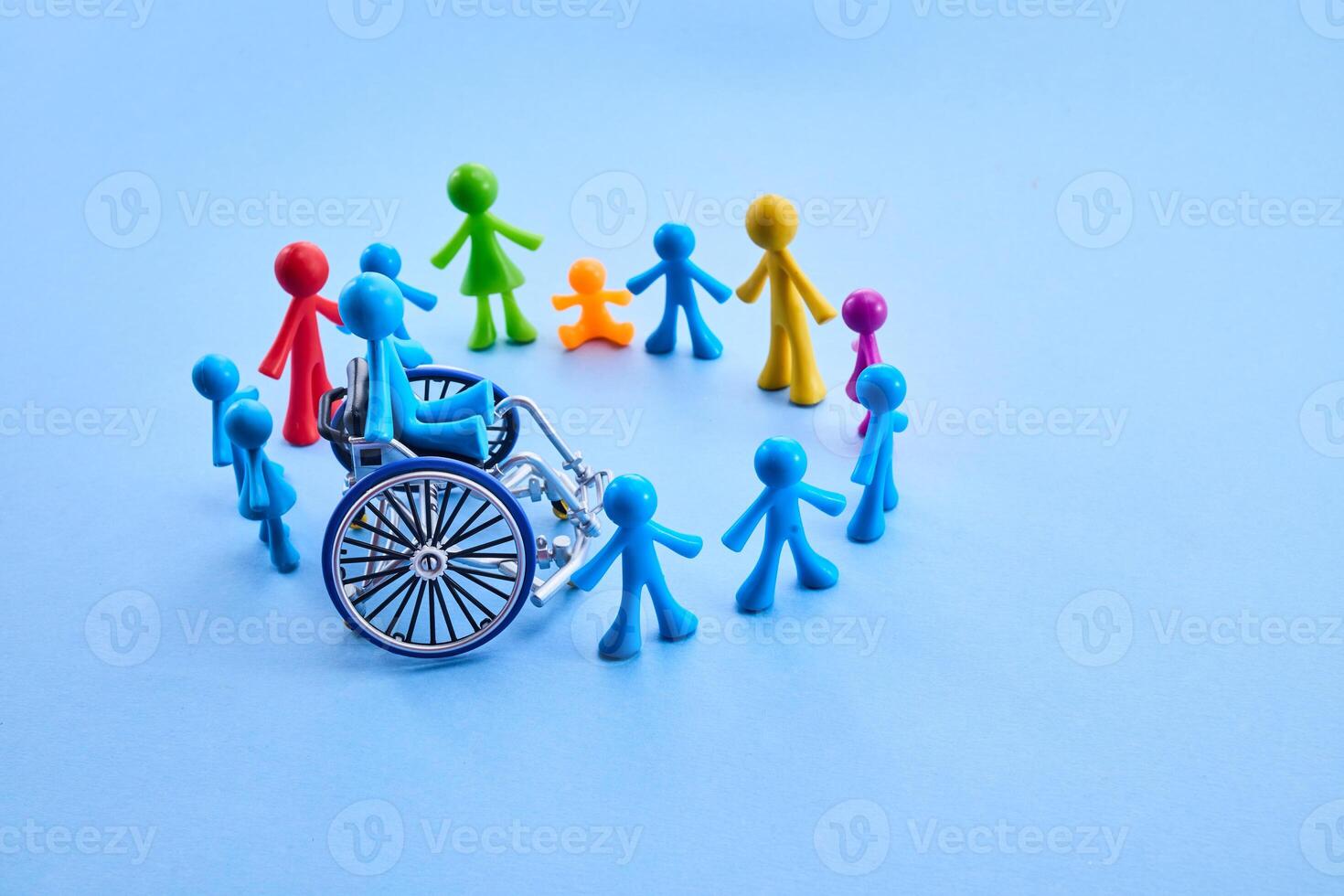 Inclusive Community. Colorful figures in a circle embrace diversity and inclusivity photo