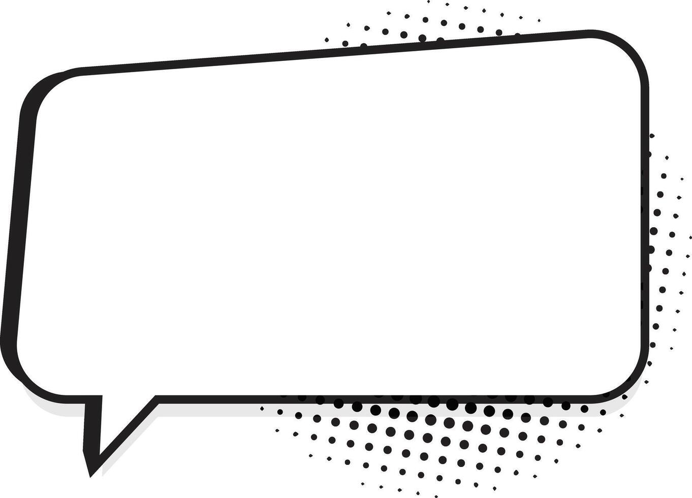 Speech bubble with halftone shadow transparent background vector