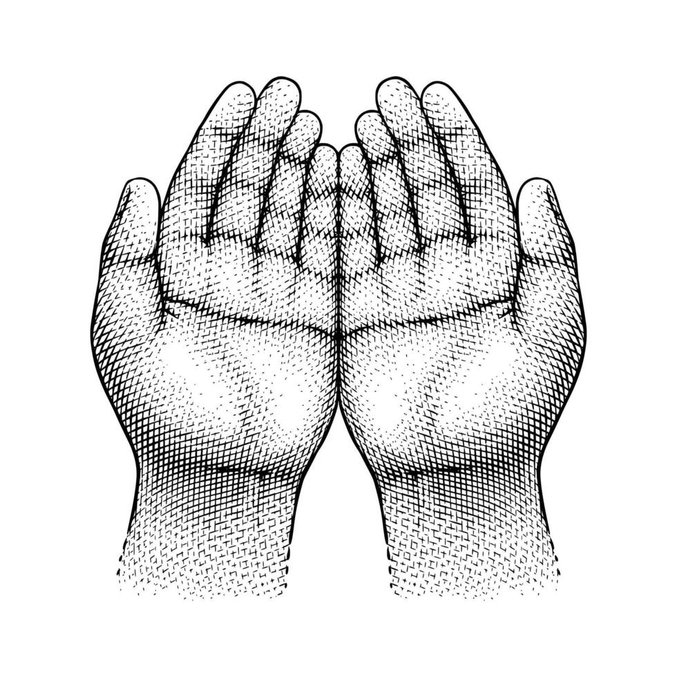 Illustration of Praying Hands vector