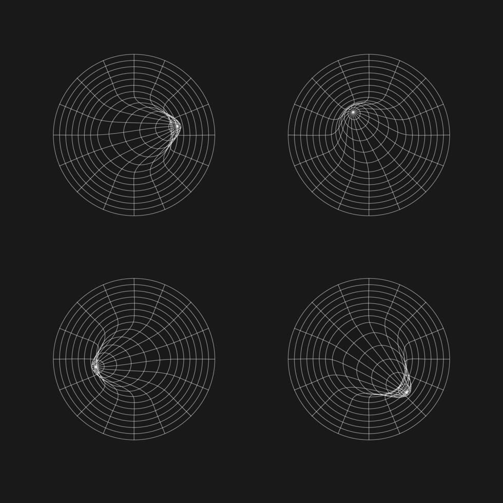 Wireframe of geometric shapes retro futuristic. graphics for design vector