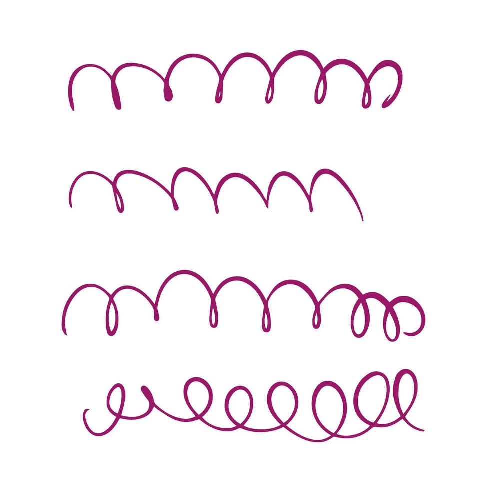 spiral set of curl hand drawn vector