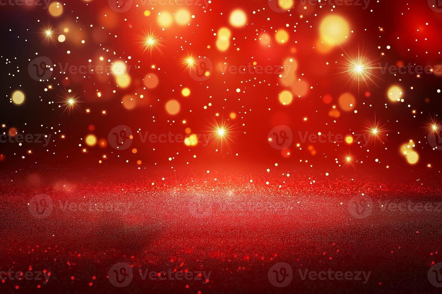 Christmas lights in bokeh. Outside in December. Red and fire orange bokeh on a black background, bokeh abstract background, halloween orange bokeh background. photo