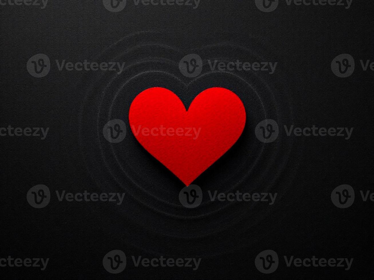 Red heart on a black background. Valentine's Day. 3D illustration photo