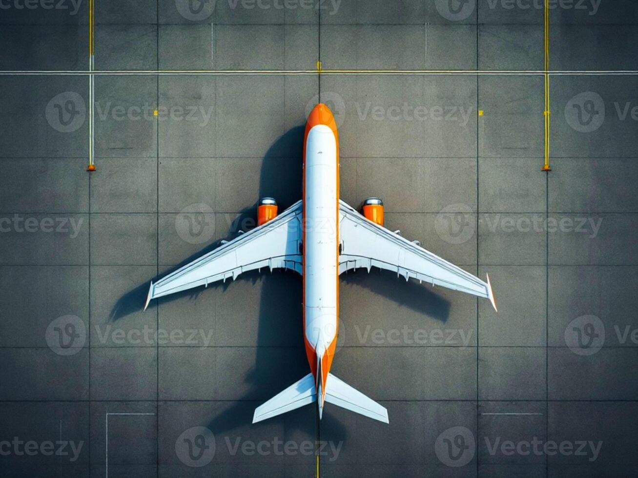 Aerial View of an Airplane at the Airport photo
