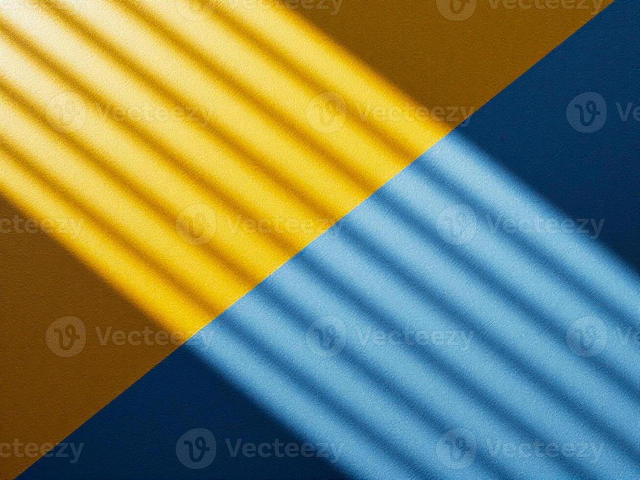 abstract background with shadows from the sun on a blue and yellow wall photo