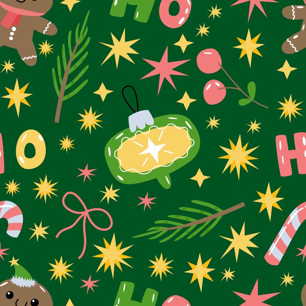 Winter Christmas pattern for Christmas and New Year. Celebrating winter holidays. New year eve seamless background vector
