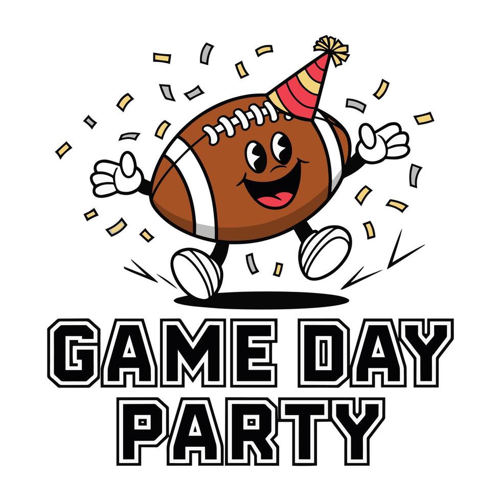 Game Day Party T Shirt Design Happy American Soccer Ball vector