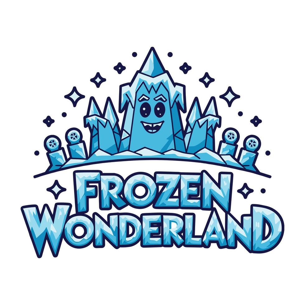 Frozen Wonderland T Shirt Design vector