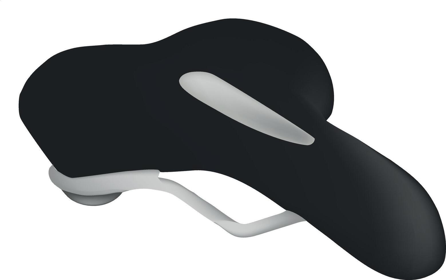 A black and white bicycle seat with a white handle vector
