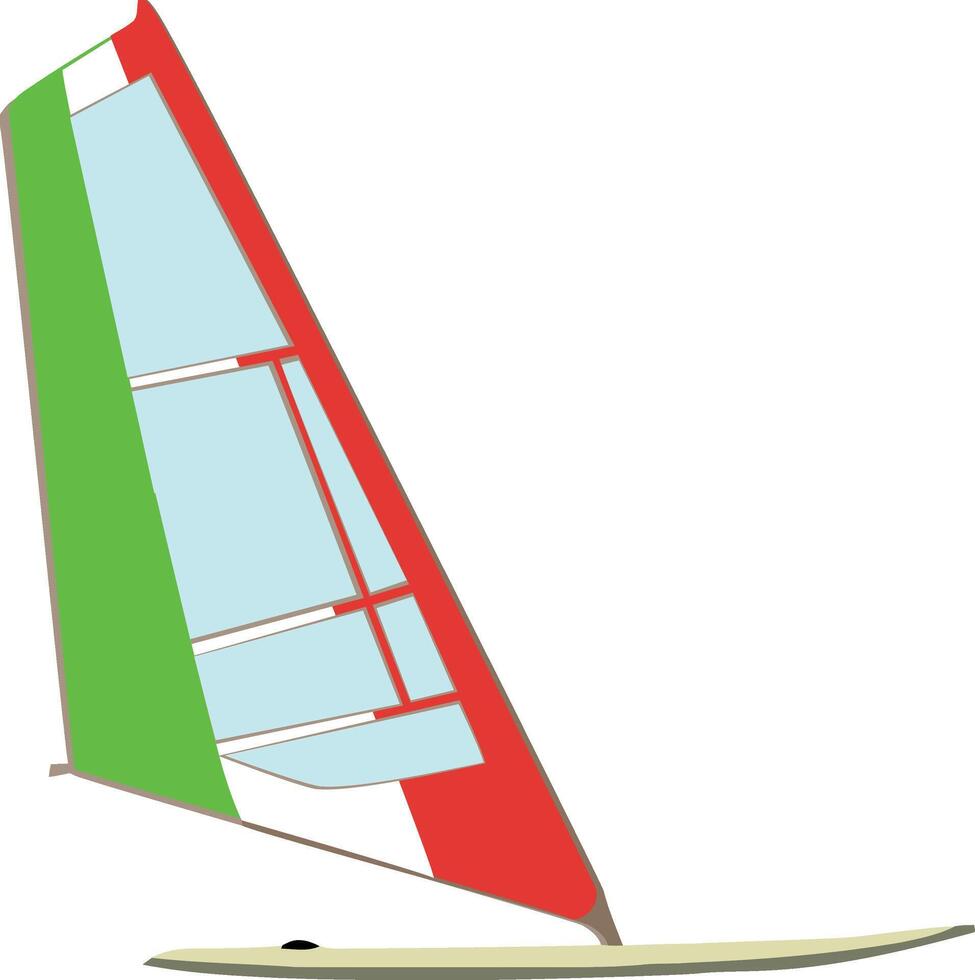 A sailboat with a green, red and white flag vector