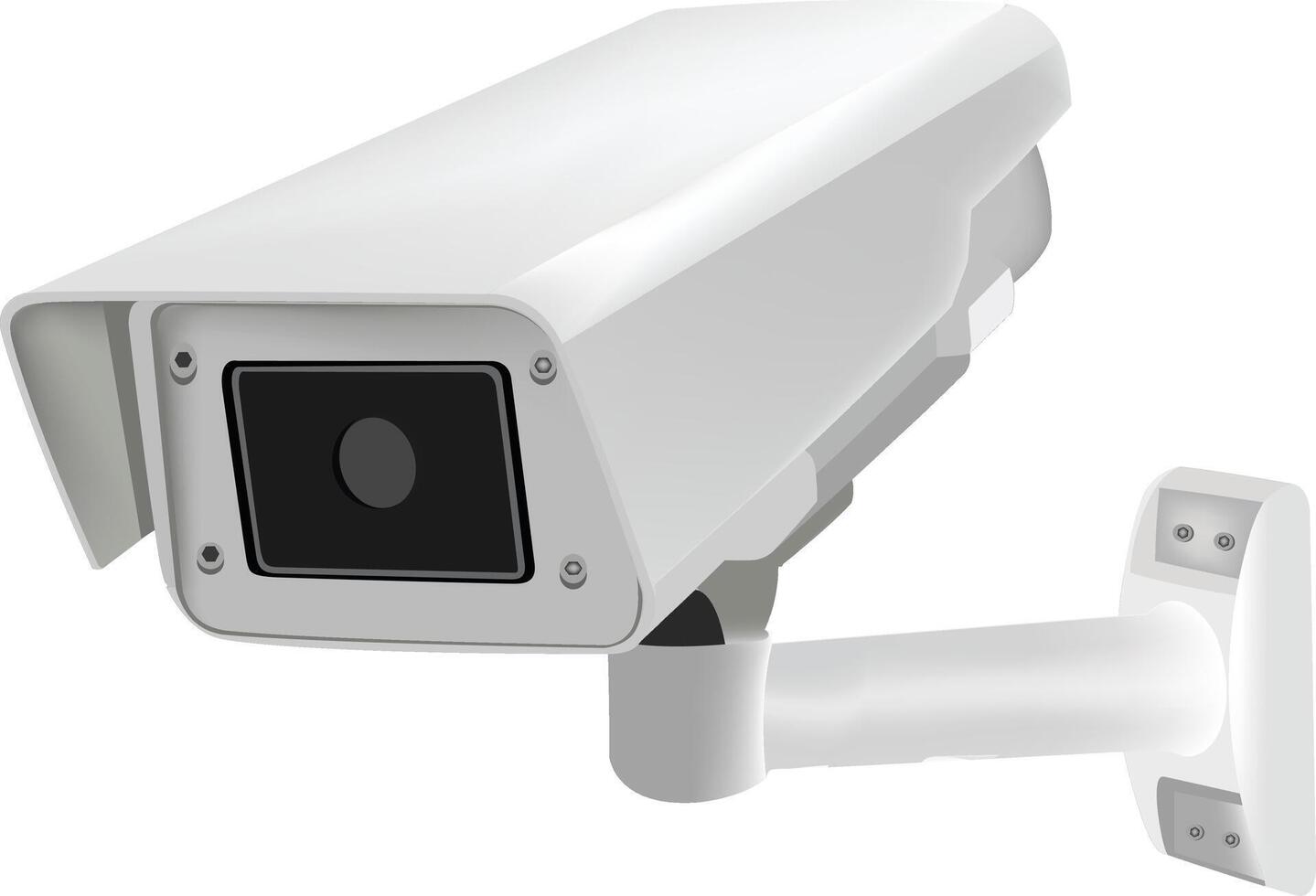 A white security camera on a white background vector