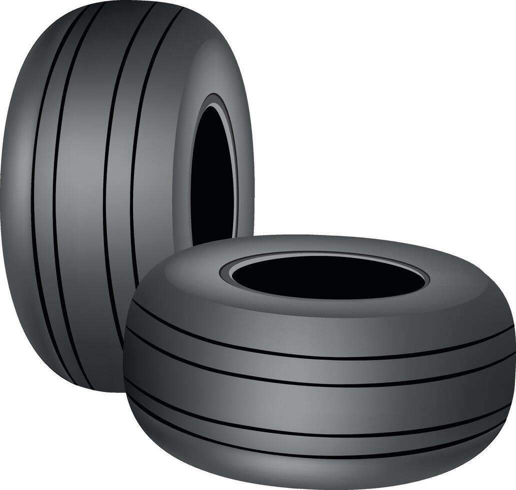 Two tires on a white background vector