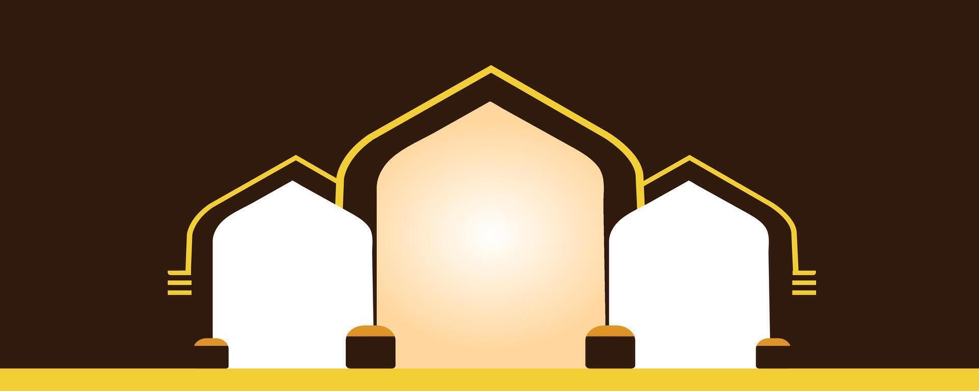 islamic Confarcnce decoration stage ornament moslem background vector