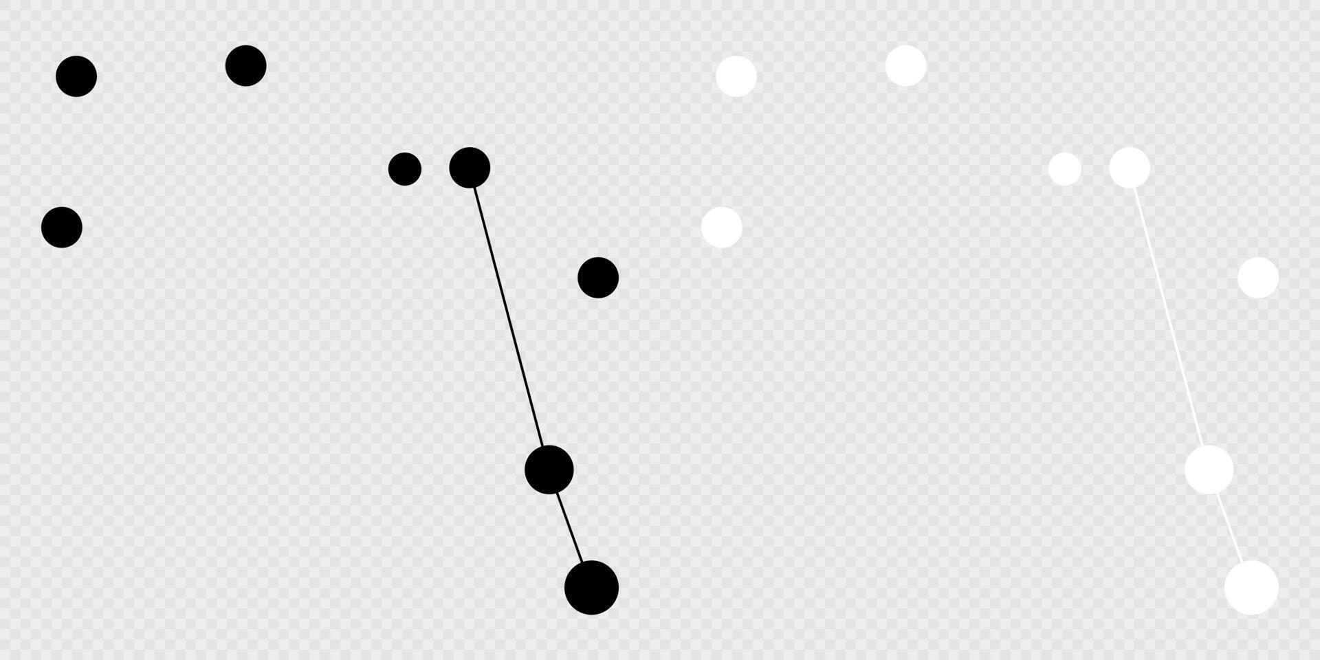 Pyxis constellation map set. illustration. vector