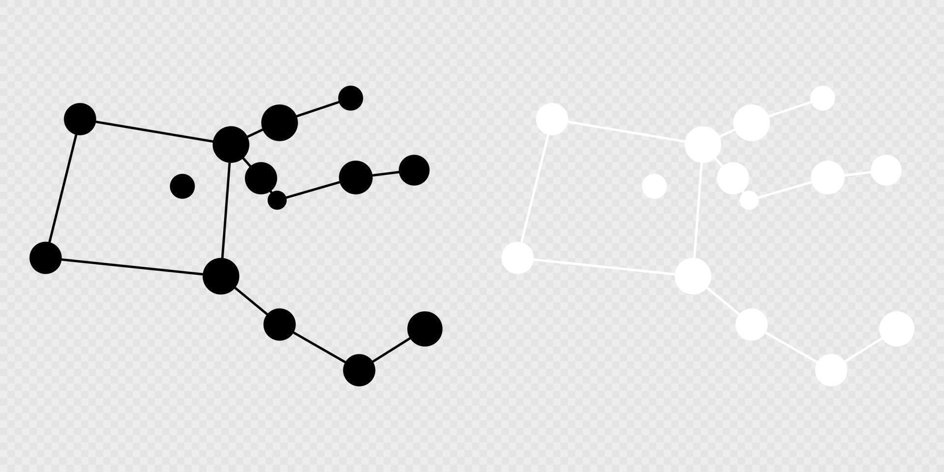 Pegasus constellation map set. illustration. vector